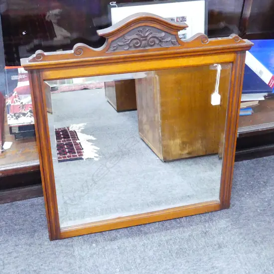 MAHOGANY DRESSING TABLE MIRROR WIRED FOR WALL HANGING . 690x715mm