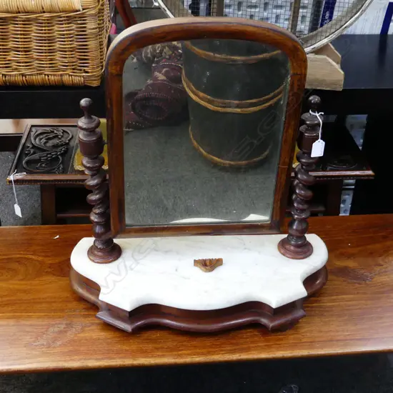 VICTORIAN TOILET MIRROR MARBLE TOP