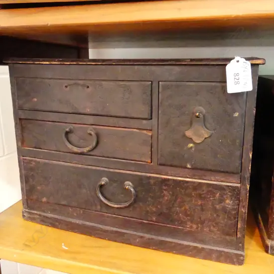 OLD JAPANESE SEWING BOX / CHEST AF