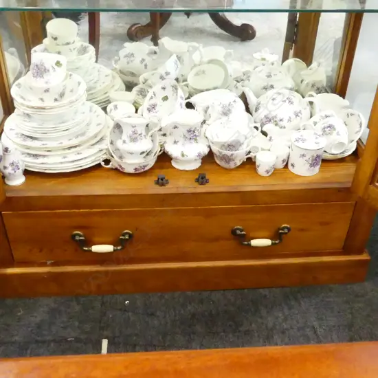 LARGE COLLECTION HAMMERSLY CHINA VIOLET PAT DINNER SET TEASET JUGS ETC SOME FAULTS