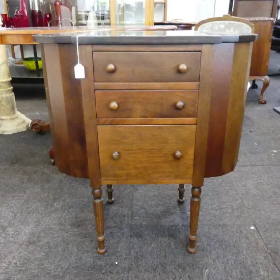 WALNUT SEWING BOX H730MM W700MM