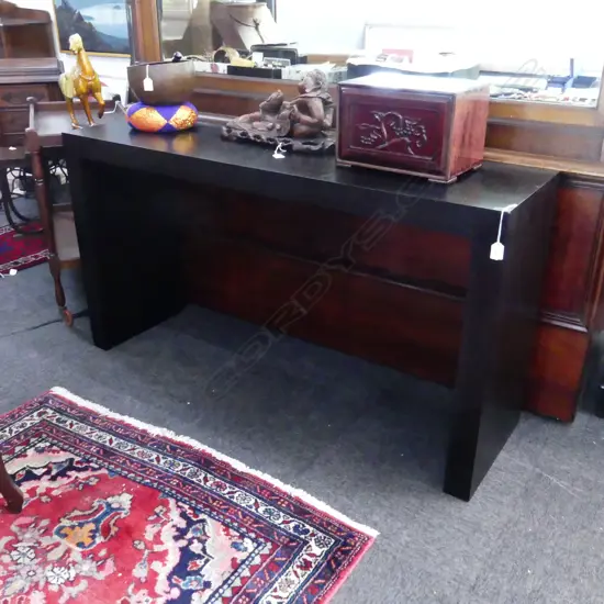 CONTEMPORARY EBONISED HALL TABLE 