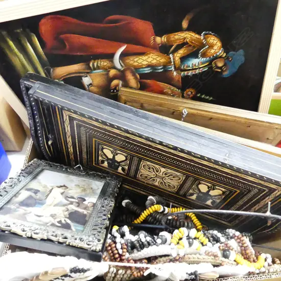 BOX ASST. TRIBAL NECKLACES, PRINTS ETC