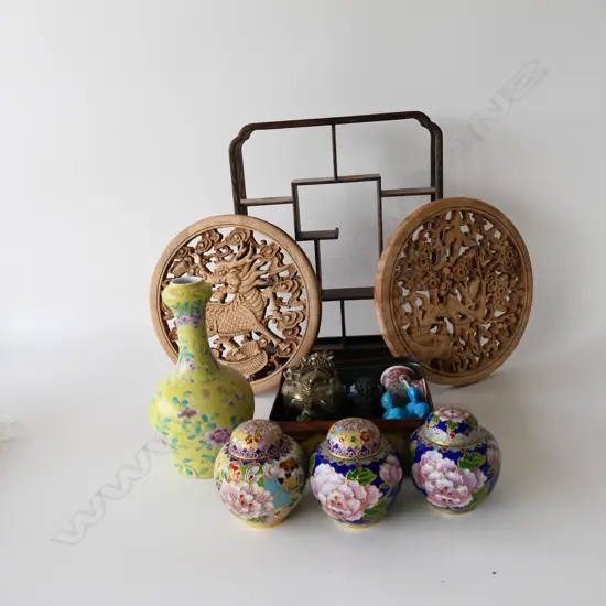 BOX ASST. ORIENTAL ITEMS; STAND, CONTAINERS ETC*