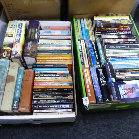 2 BOXES BOOKS; SCI FI ETC