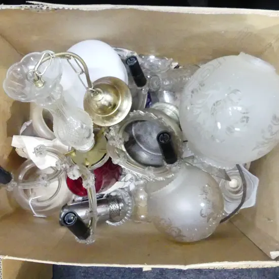 BOX LOT ASST. VINTAGE LIGHT FITTINGS