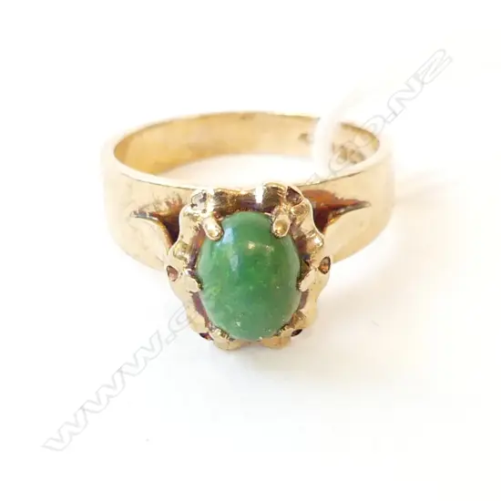 9ct TURQUOISE ? SET DRESS RING, 4gm