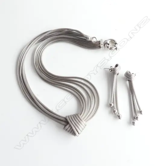 **RTV** 925 SILVER NECKLACE L.440mm + EARRINGS 43gm