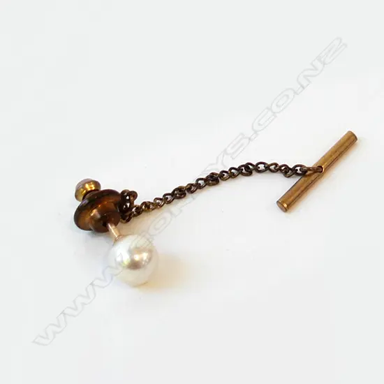 MIKIMOTO PEARL TIE STUD IN CASE