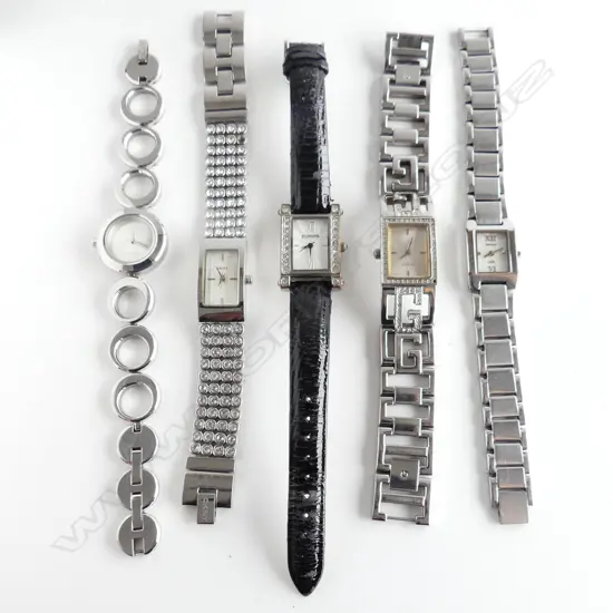 5 FASHION WATCHES; DKNY, GUESS ETC
