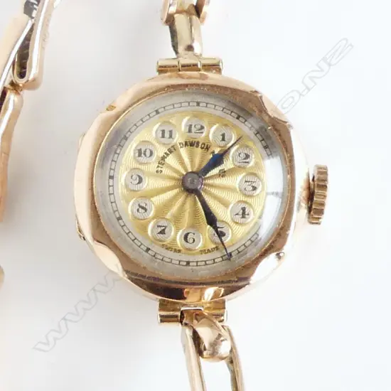 1920's 9CT GOLD LADIES WRIST WATCH 9CT STRAP 12.4gm total