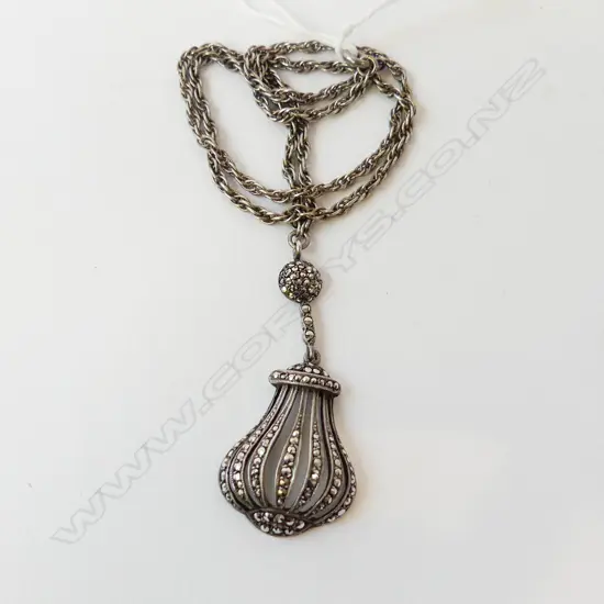 VINTAGE MARCASITE PENDANT ON CHAIN