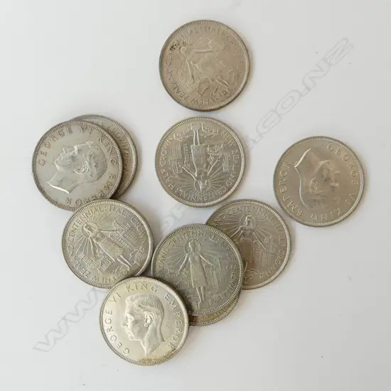 10 NZ HALF CROWNS 1940