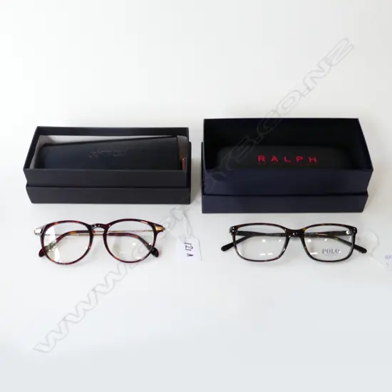 2 PRS TORTOISESHELL GLASSES; RALPH LAUREN, OLIVER PEOPLES