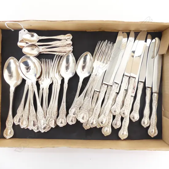 RODD ‘WINDSOR’ PATTERN CUTLERY SET 44 PIECE COMPLETE 6 PLACE SETTING INCLUDES TWO SERVING SPOONS SILVER PLATED