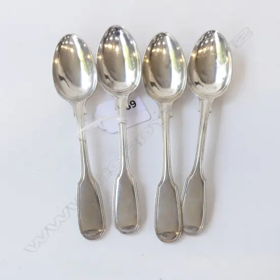 4 VICTORIAN STG SILVER TEA SPOONS 129gm