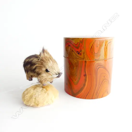 VINTAGE 'WILD BOAR' TOY ON SPRING & JAPANESE TEA HOLDER