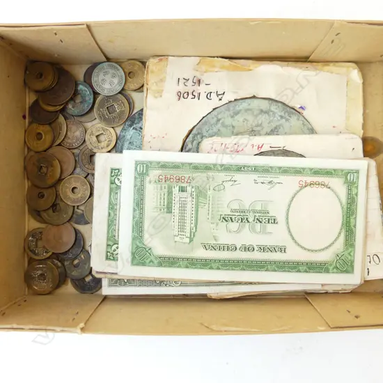 ASST. CHINESE NOTES & COINS ETC