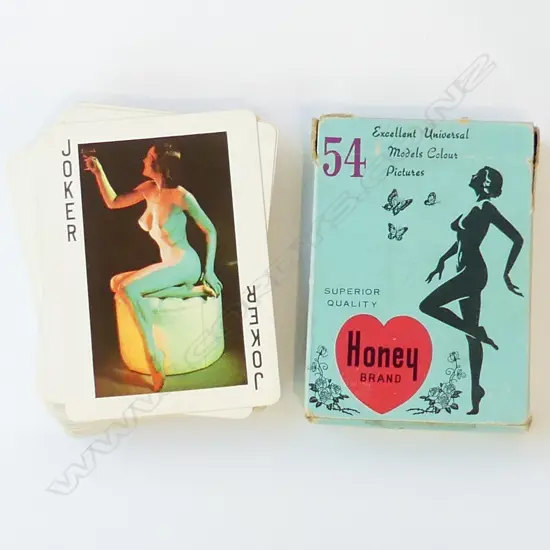 VINTAGE 'HONEY BRAND' NUDE PLAYING CARDS, BOXED