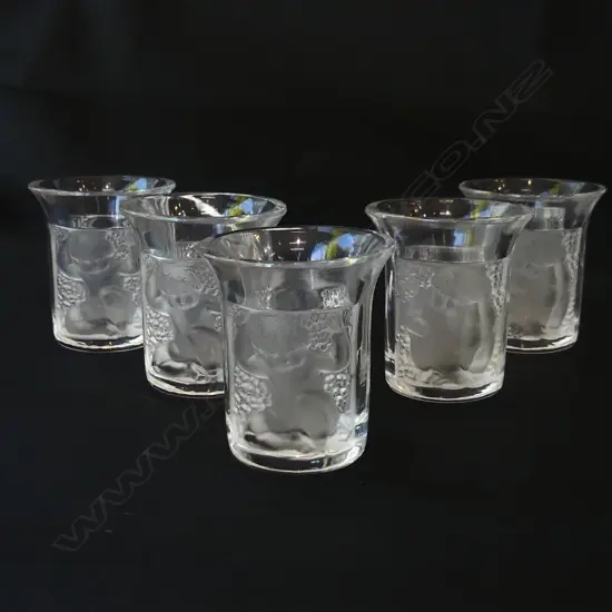5 ENFANTS LALIQUE SHOT GLASSES H40MM