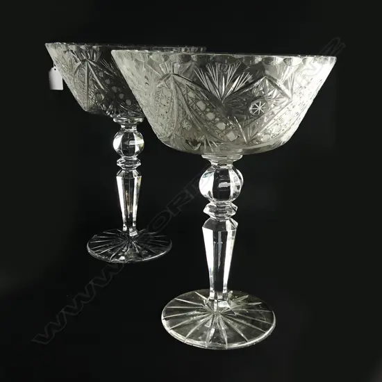 PR TALL RUSSIAN CRYSTAL COMPORTS, H.335, Dia 240mm