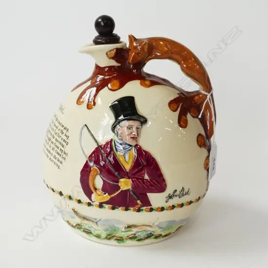 CROWN DEVON MUSICAL JUG, 'JOHN PEEL', FOX HANDLE & HUNTING SCENE