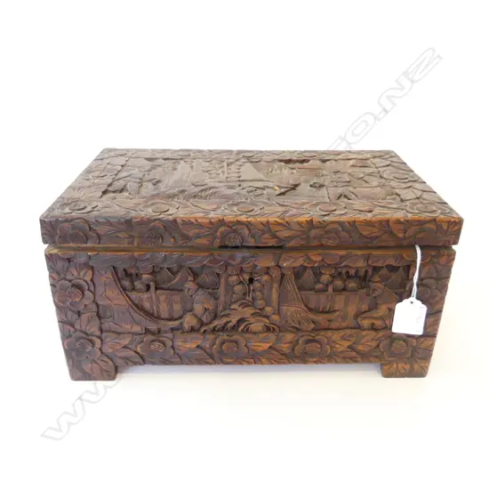 CHINESE CARVED CAMPHOR BOX W.325mm