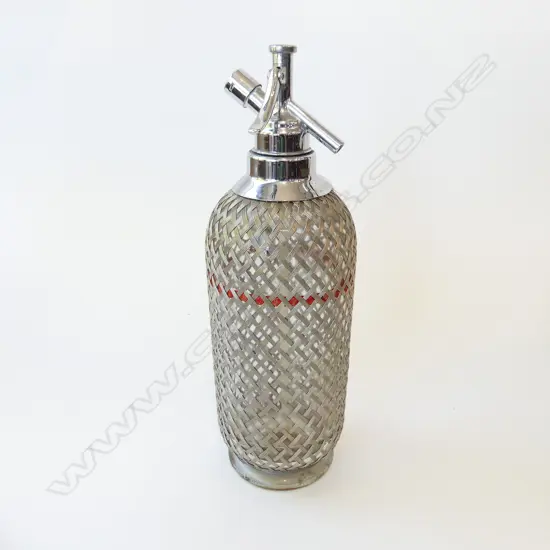VINTAGE MESH GLASS SODA SYPHON H.33CM