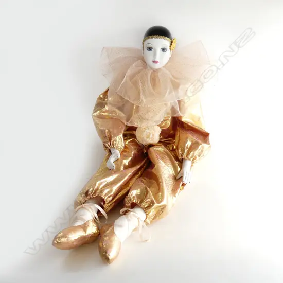 GOLD PIERROT CLOWN DOLL H.1000mm
