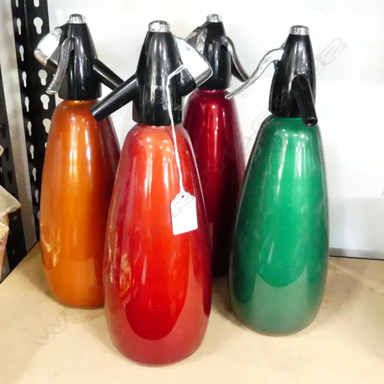 4 RETRO ENGLISH SODA SYPHONS H.330mm