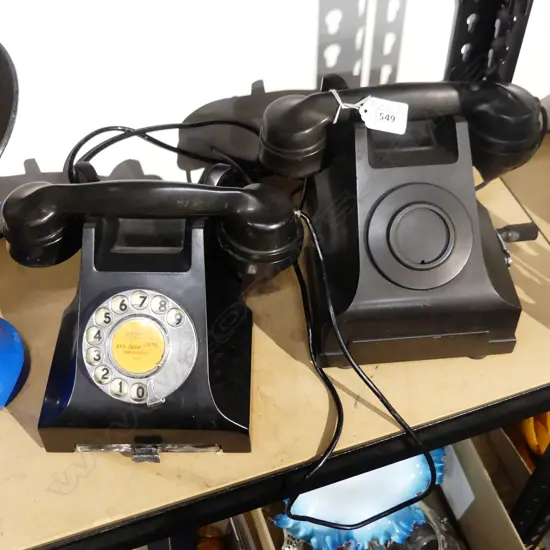 2 VINTAGE BLACK BAKELITE TELEPHONES 