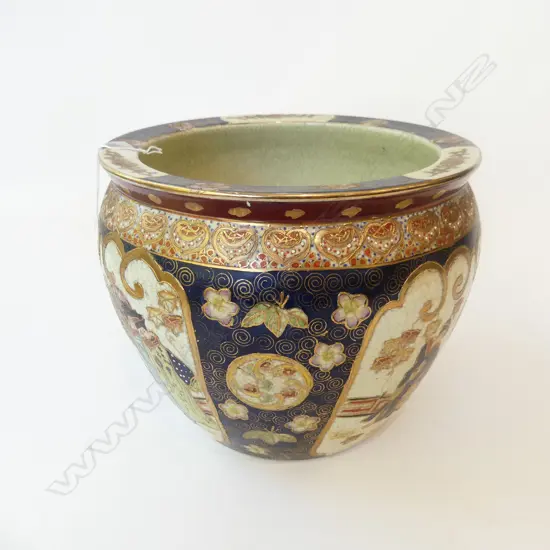 CHINESE JARDINERE FISH BOWL 270mm dia H.220mm