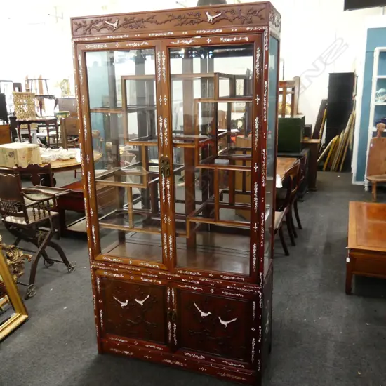 3 PCE ORIENTAL DISPLAY CABINET - MoP INLAY