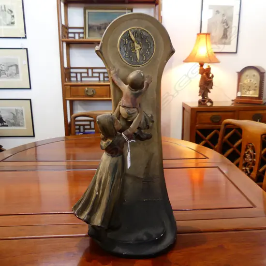 VINTAGE DUTCH PAINTED CERAMIC CLOCK H.540mm REPAIR