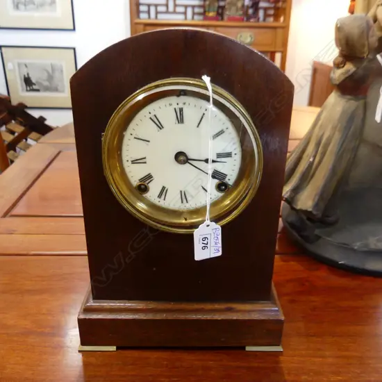ANSONIA MAHOGANY CASED MANTLE CLOCK H.305mm