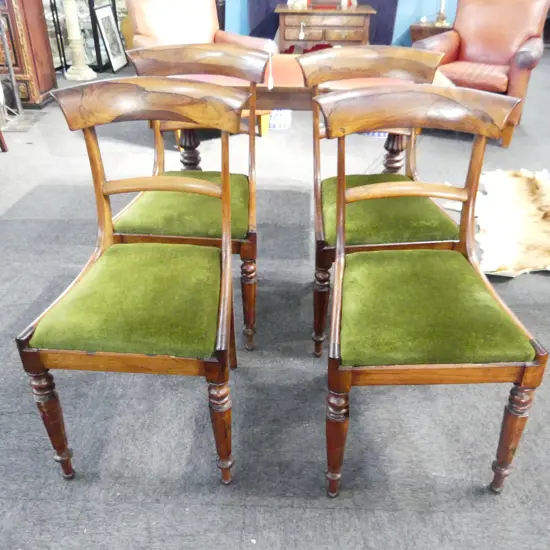 4 VICTORIAN BLADE BACK CHAIRS
