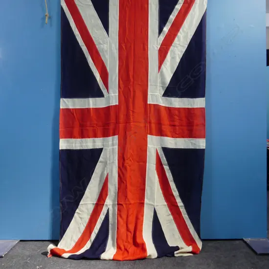 LARGE VINTAGE UNION JACK STITCHED LINEN FLAG 2700 x 1280mm approx