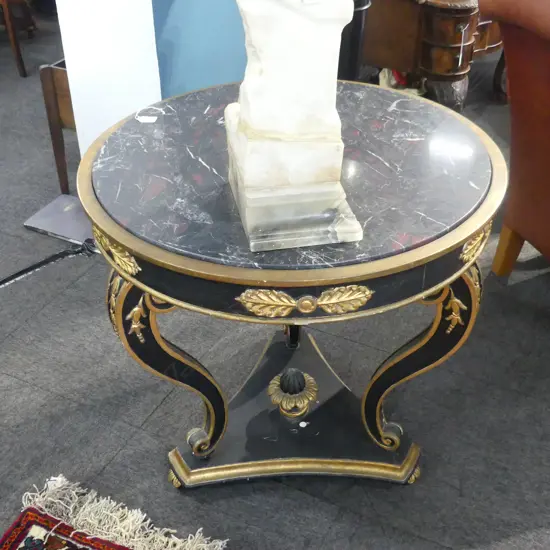 ITALIAN MARBLE TOP TABLE H.710mm, 740mm dia