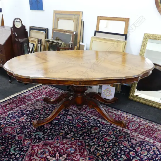 VICTORIAN STYLE INLAID DINING TABLE 1800x1090mm