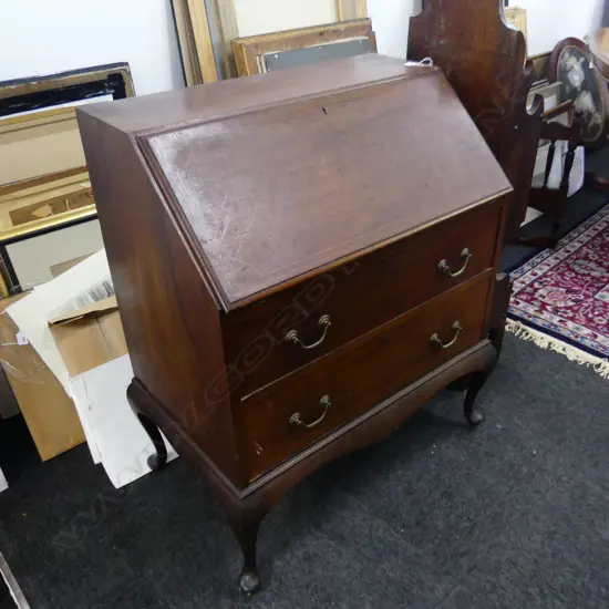 MAHOGANY FALL FRONT DESK 800x500x950mm