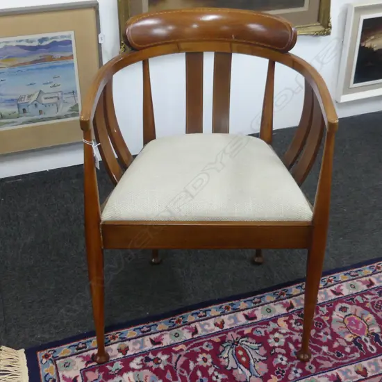 EDWARDIAN SHERATON REVIVAL ARM CHAIR