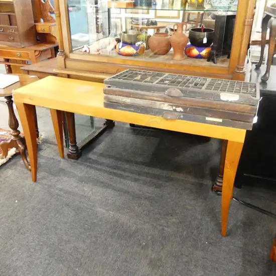 LONG WOODEN CONSUL TABLE 1500x400x760mm