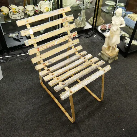 VINTAGE PAINTED WOODEN GARDEN CHAIR