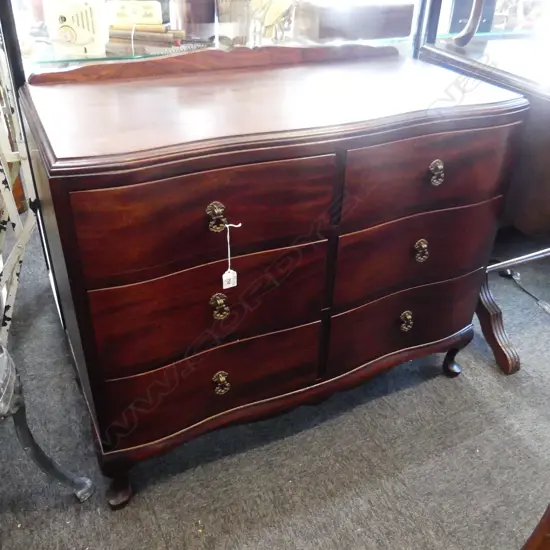 QUEEN ANNE STYLE MAHOGANY CHEST OF DRAWERS 910x440x750mm
