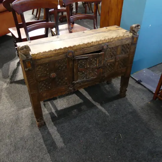 ETHNIC CARVED WOODEN CABINET W.940mm