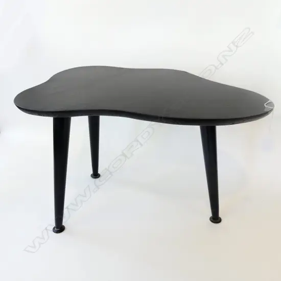 RETRO / MIDCENTURY BLACK PAINTED SIDE TABLE W.600mm