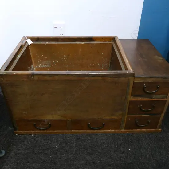 VINTAGE WOODEN HIBACHI 785x455x380mm