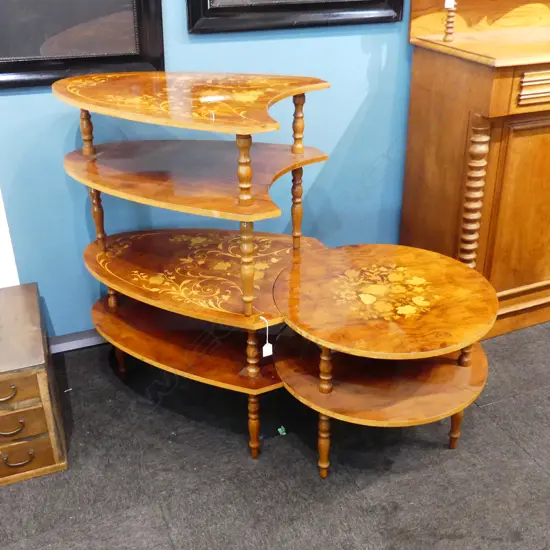 3 PCE INLAID COFFEE TABLE SET