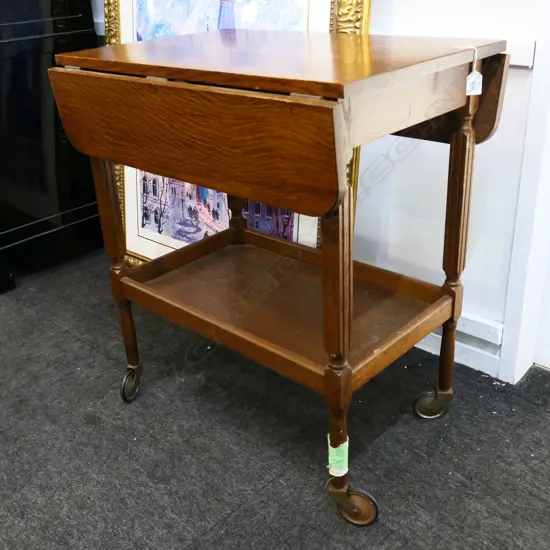 OAK TEA TROLLEY