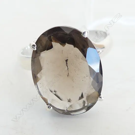 STG & SMOKEY QUARTZ RING  SIZE P